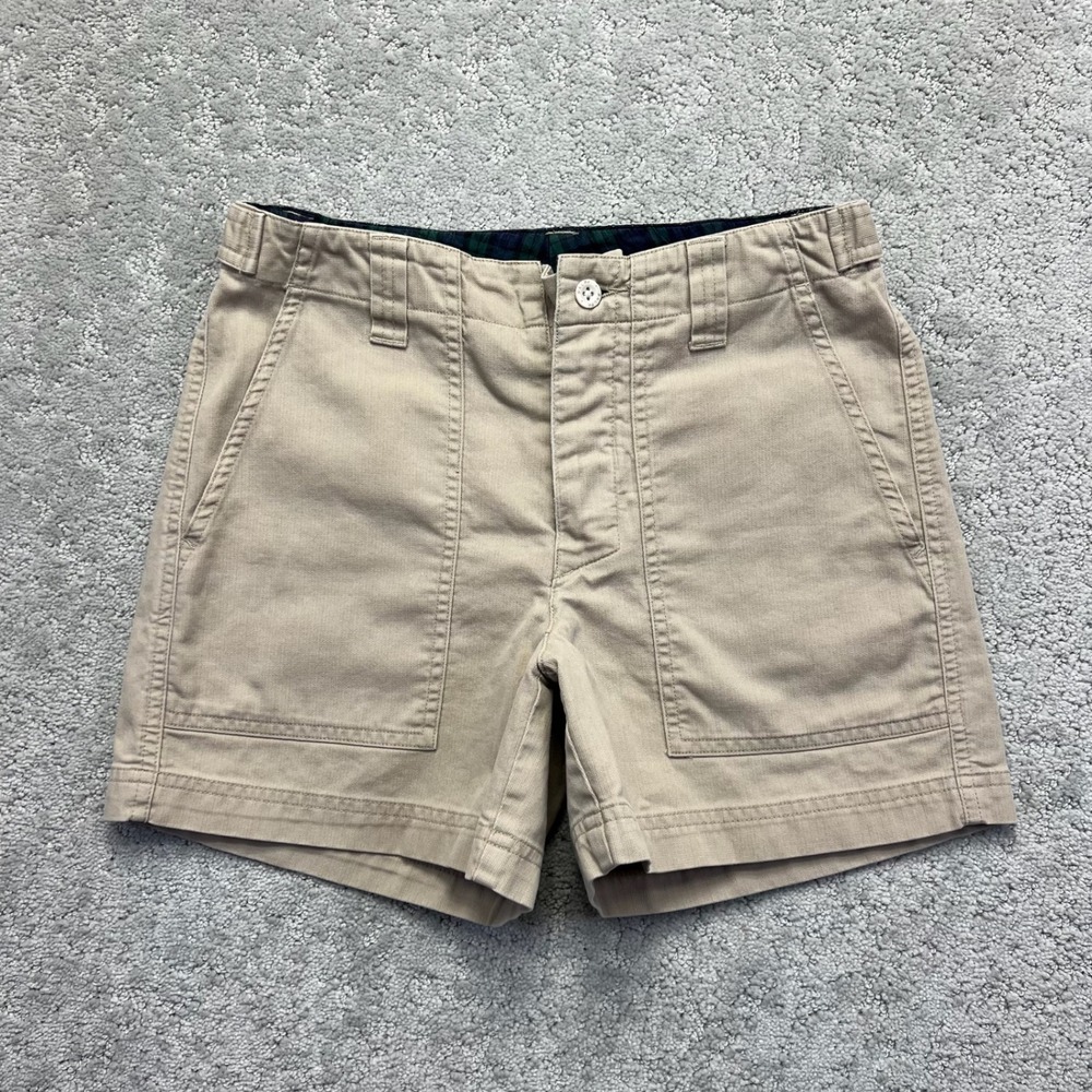 Ralph Lauren Cargo Shorts Womens Size 0 Khaki Tan Cotton Utility Button Fly